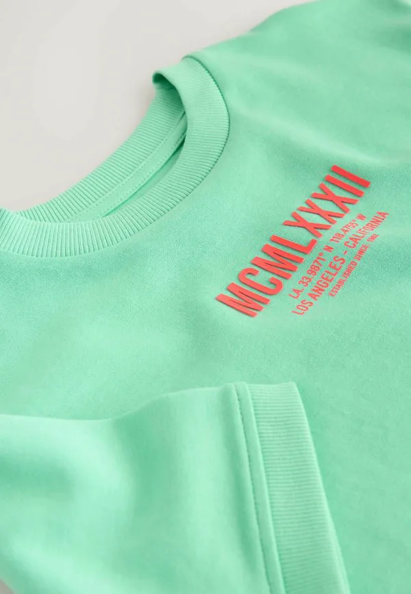 Футболка с коротким рукавом из плотной ткани с графическим принтом Next, Bright Green — фото 2