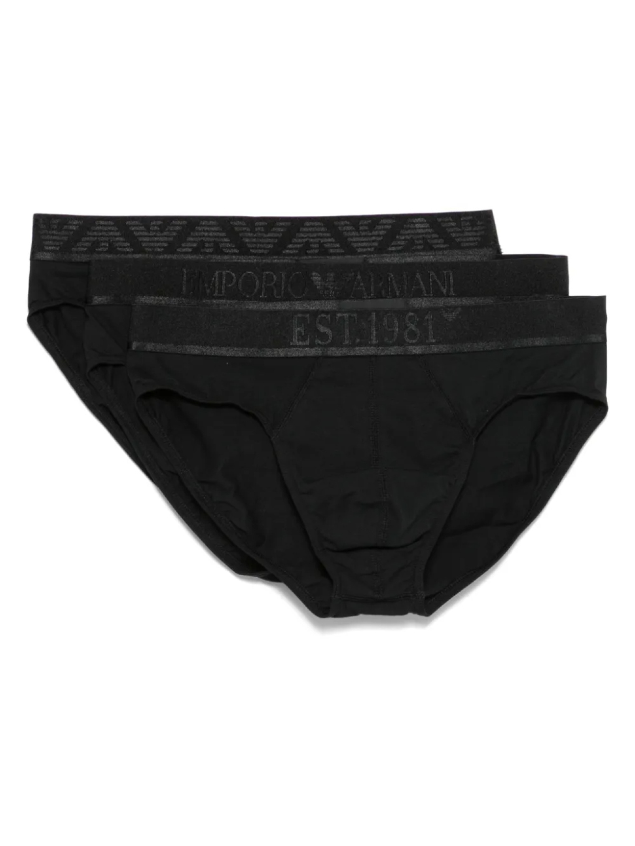 

Трусы с логотипом на поясе (упаковка из трех шт.) Emporio Armani, черный