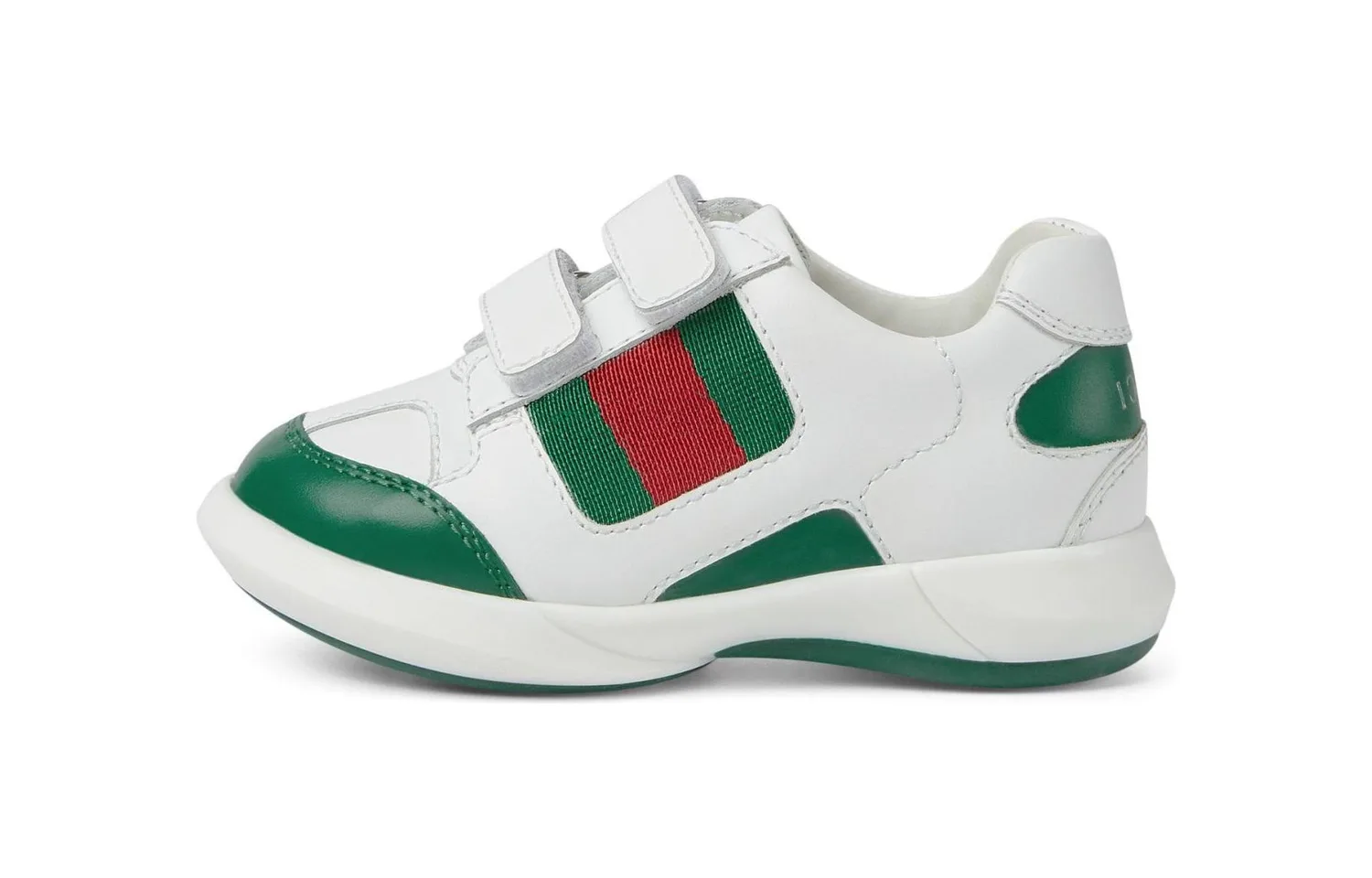 GUCCI Белые и зеленые низкие кроссовки для малышей
