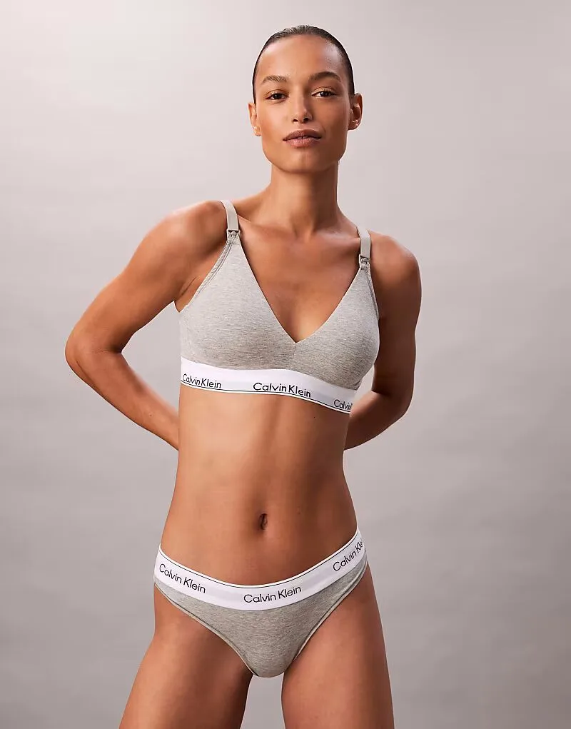 Трусики-топ Calvin Klein Maternity Icon Cotton Modal с легкой подкладкой, серого цвета