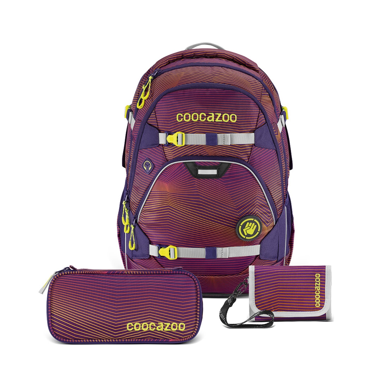 

Рюкзак Coocazoo Schul-Set „Soniclights Purple“, 3-teilig, фиолетовый
