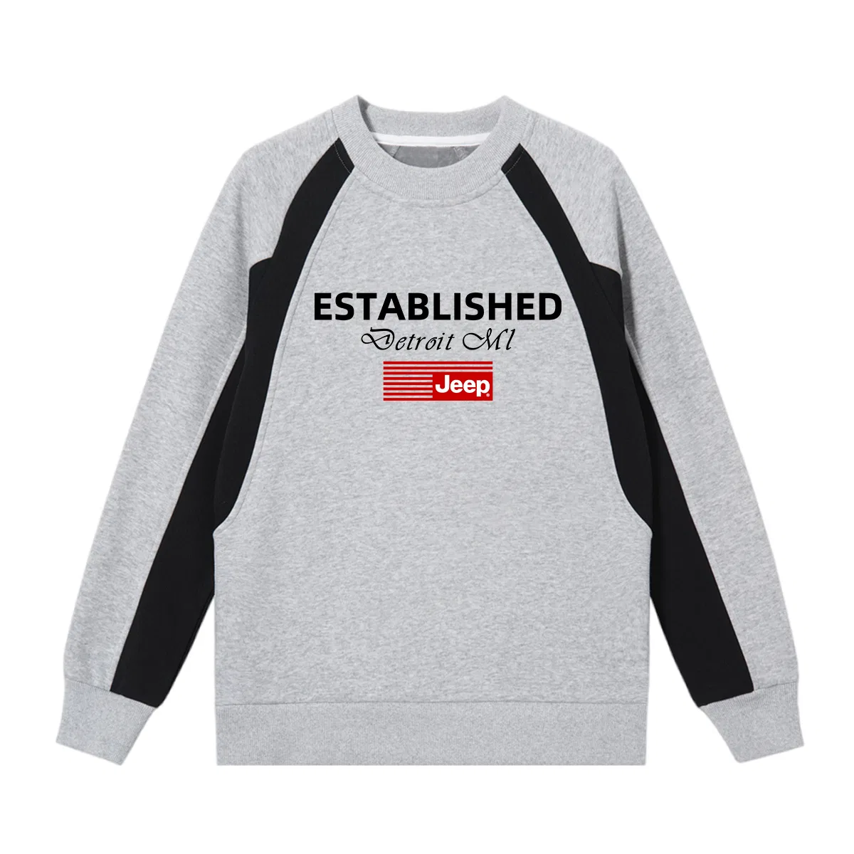 Свитшот детский с круглым вырезом утепленный Grade School Jeep, Black Gray — фото 3