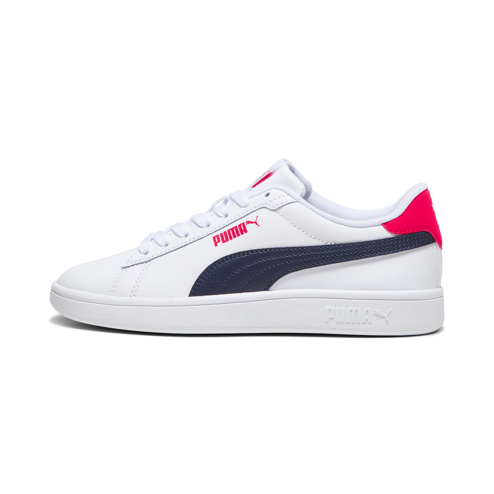 

Кожаные кроссовки PUMA Big Kids Smash 3.0, цвет white/navy/for all time red