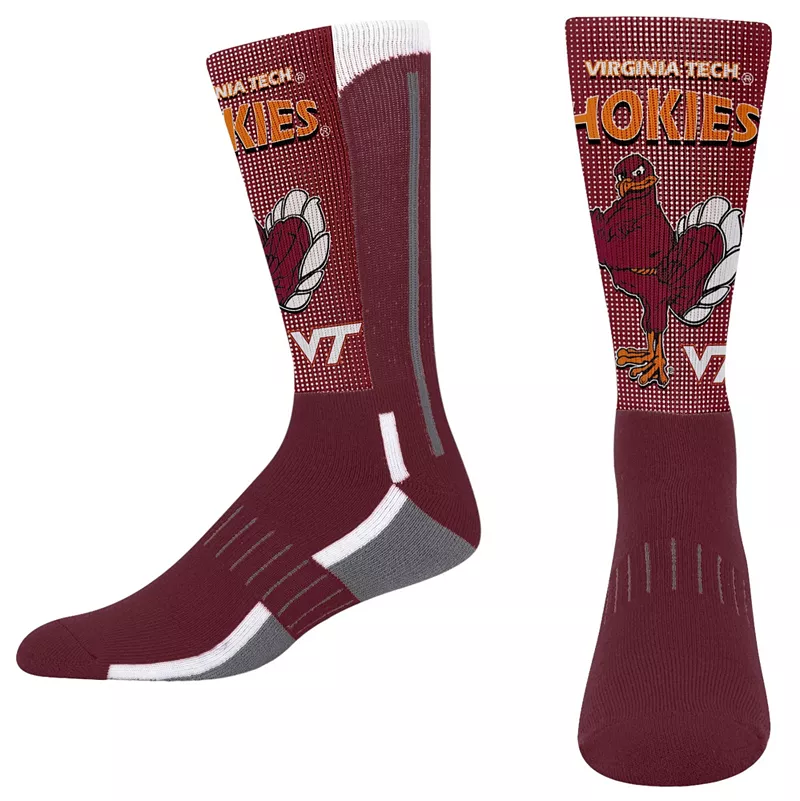 

Молодежные носки Virginia Tech Hokies Mascot Crew для босых ног For Bare Feet