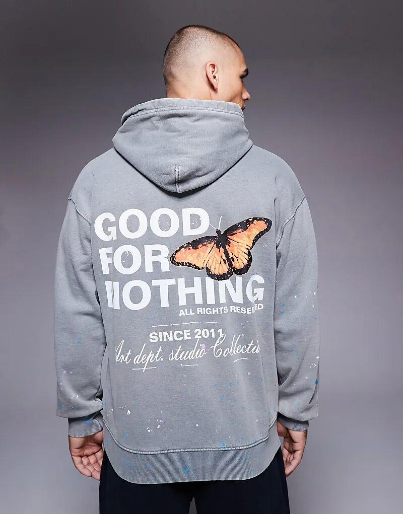 

Толстовка Good For Nothing с брызгами серого цвета