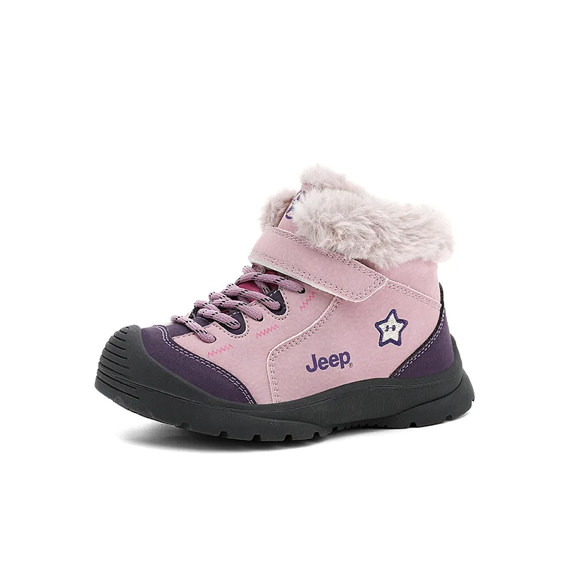 Детские утепленные нескользящие износостойкие ботинки Explorer 2.0 Jeep, Purple Blue Flower/Light Pink[Thick Cotton] — фото 3