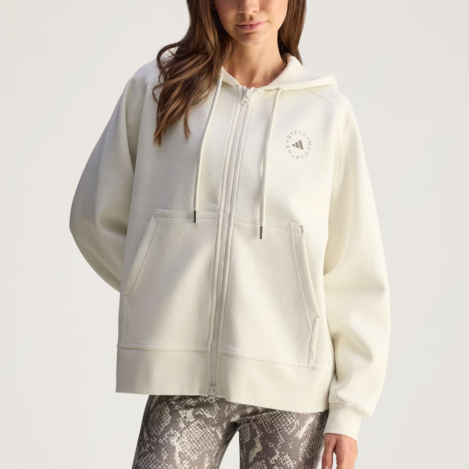Adidas Стелла Маккартни худи на молнии, Almond Milk Color — фото 2