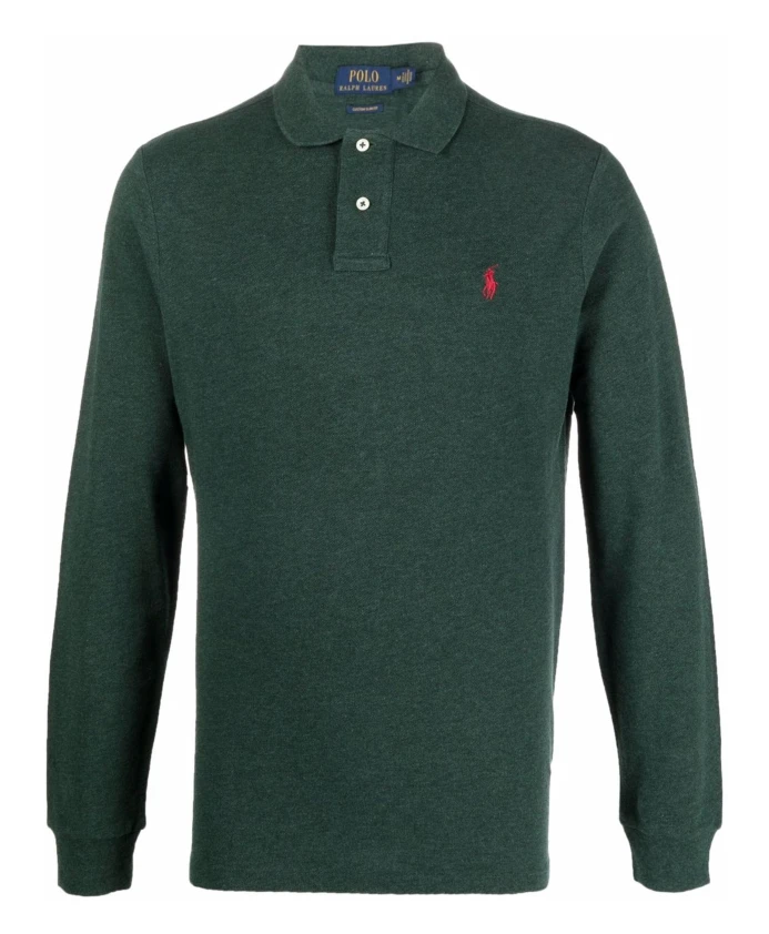 

Рубашка поло из хлопка узкого кроя сшитая на заказ Polo Ralph Lauren, зеленый