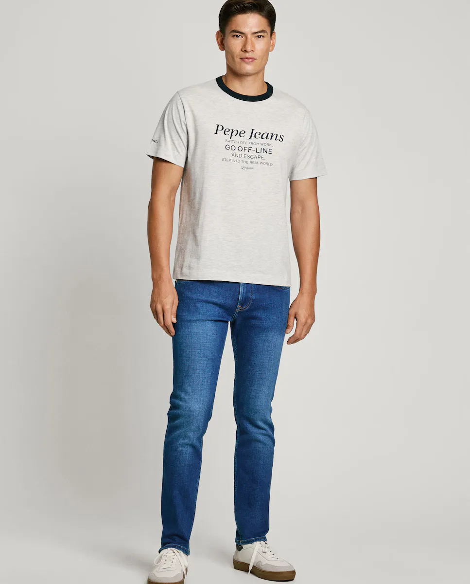 

Джинсы мужские Cash прямого кроя с эффектом потертости Pepe Jeans, синий