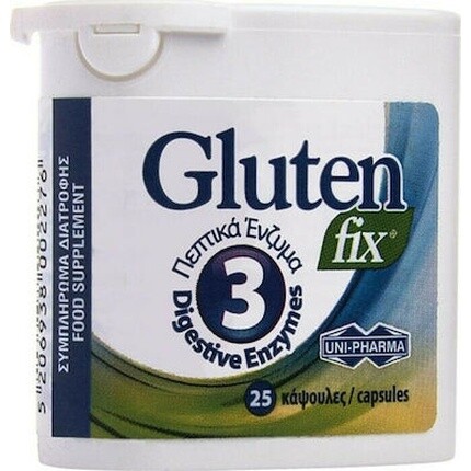 

Gluten Fix - Пищевая добавка с пищеварительными ферментами, 25 капсул Uni-Pharma