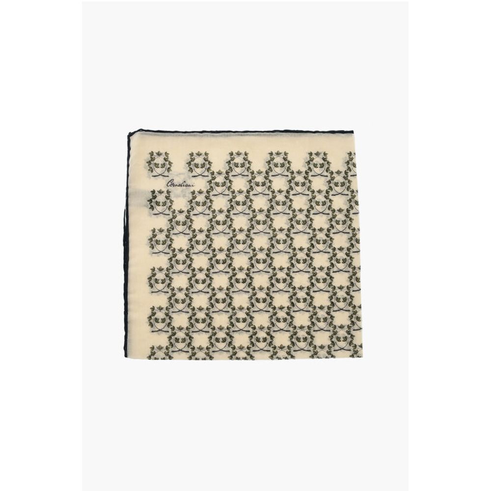 

Шелковый платок-паше с растительным узором Corneliani, бежевый