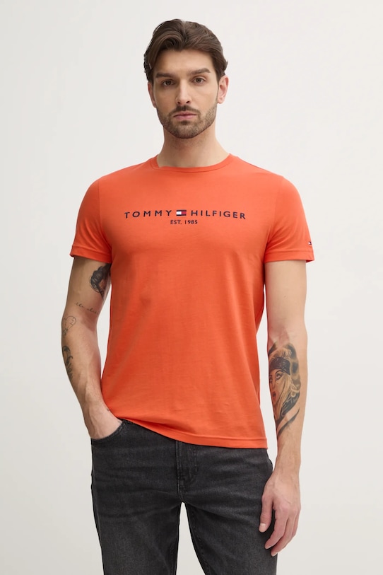 

Хлопковая футболка Tommy Hilfiger, оранжевый