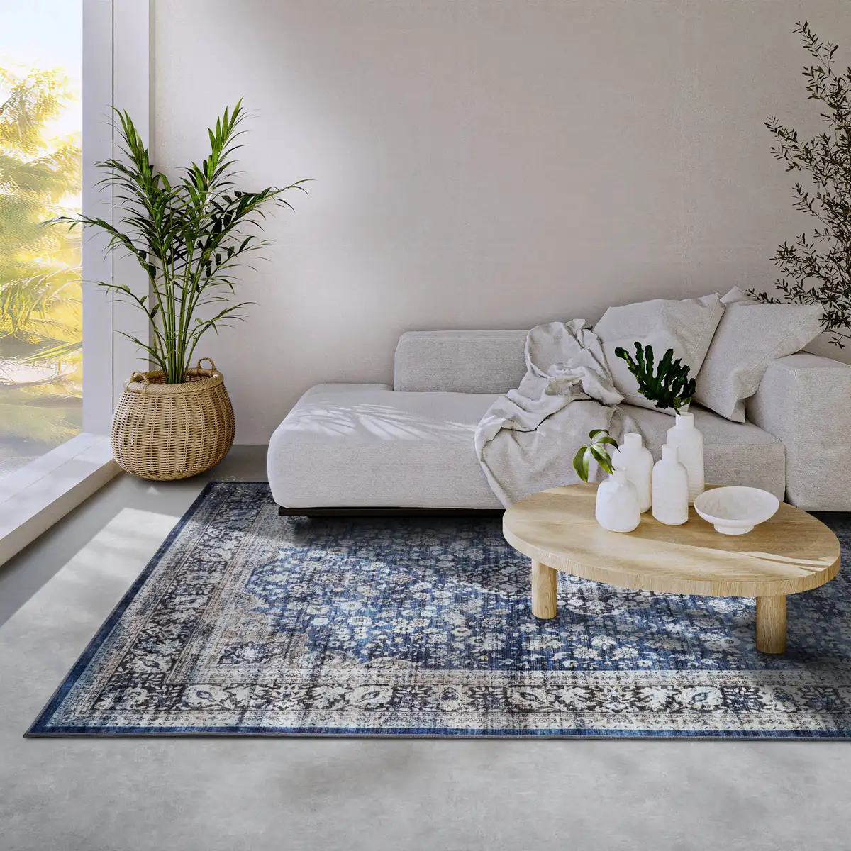 

Freundin Home Collection ковер "Аврора", прямоугольный, короткий ворс, противоскользящий, восточный, винтажный, классический, гостиная, прихожая 120х160 см, темно-синий