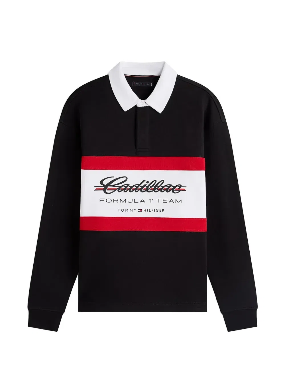 Поло с логотипом команды Формулы-1 Cadillac Tommy Hilfiger, черный