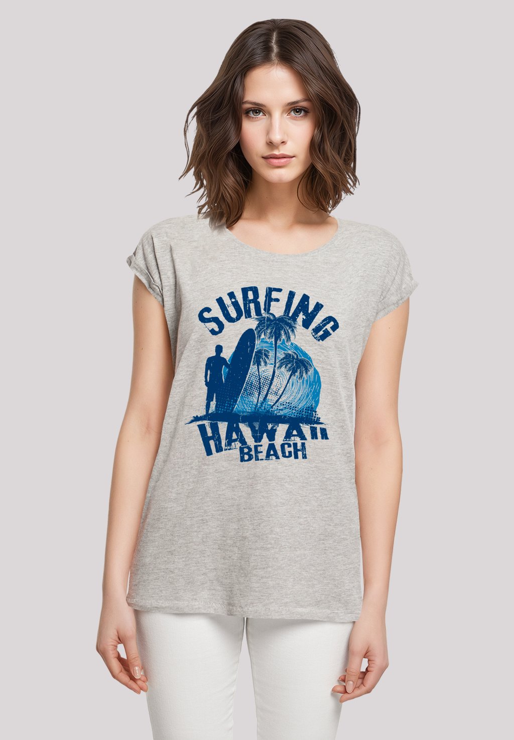 

Футболка с принтом HAWAII SURF BEACH SUMMER F4NT4STIC, серый