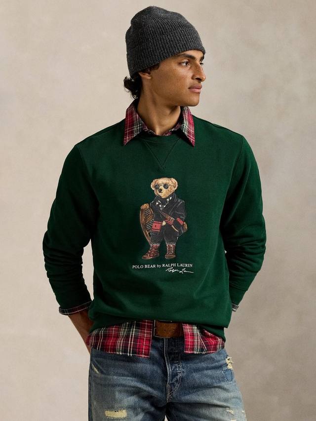 

Хлопковый свитшот с V-образным вырезом и логотипом медведя Ralph Lauren