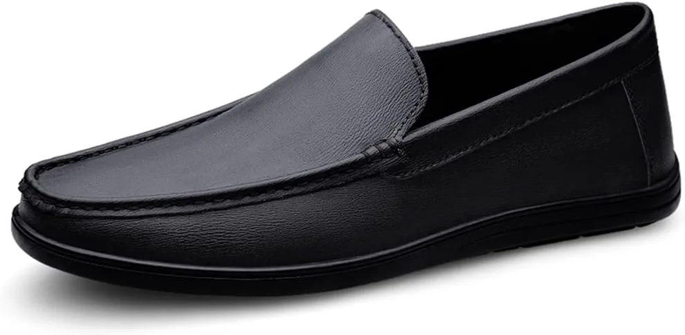 

Мужские лоферы Maylrvjv, слипоны, повседневные кожаные туфли, удобные мягкие гибкие обувь для вождения, на плоской подошве, черный
