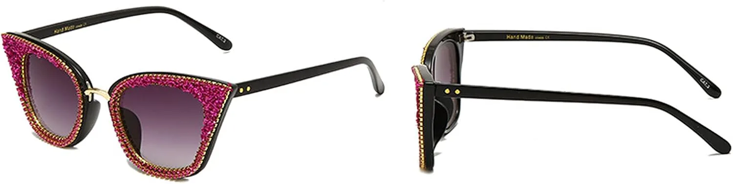 

Винтажные солнцезащитные очки COTIA «кошачий глаз» для женщин, с бриллиантами и стразами, мужские солнцезащитные очки с защитой от УФ-излучения UV400, Purple