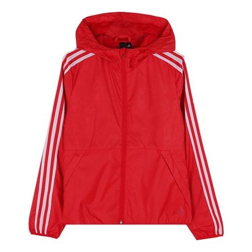 

Куртка клетчатая аппликация ветрозащитная куртка с капюшоном пальто Adidas, красный