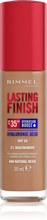 

Увлажняющая основа spf 20 Rimmel Lasting Finish 35H Hydration Boost, 400 Natural Beige 30 ml