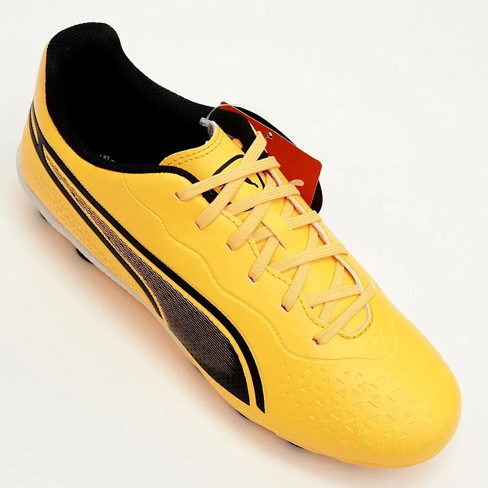 Детские футбольные бутсы Puma King Match HG+MID JR, желтый/черный, размер 24.0cm - 37 RU — фото 3