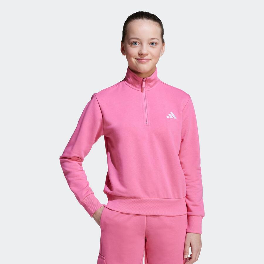 

Детская толстовка ADIDAS с короткой молнией - розовая