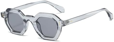 

Винтажные солнцезащитные очки в черепаховой оправе для женщин и мужчин, с многоугольными серыми линзами, солнцезащитные очки для женщин с защитой от УФ-излучения UV400 MTZJH, C6