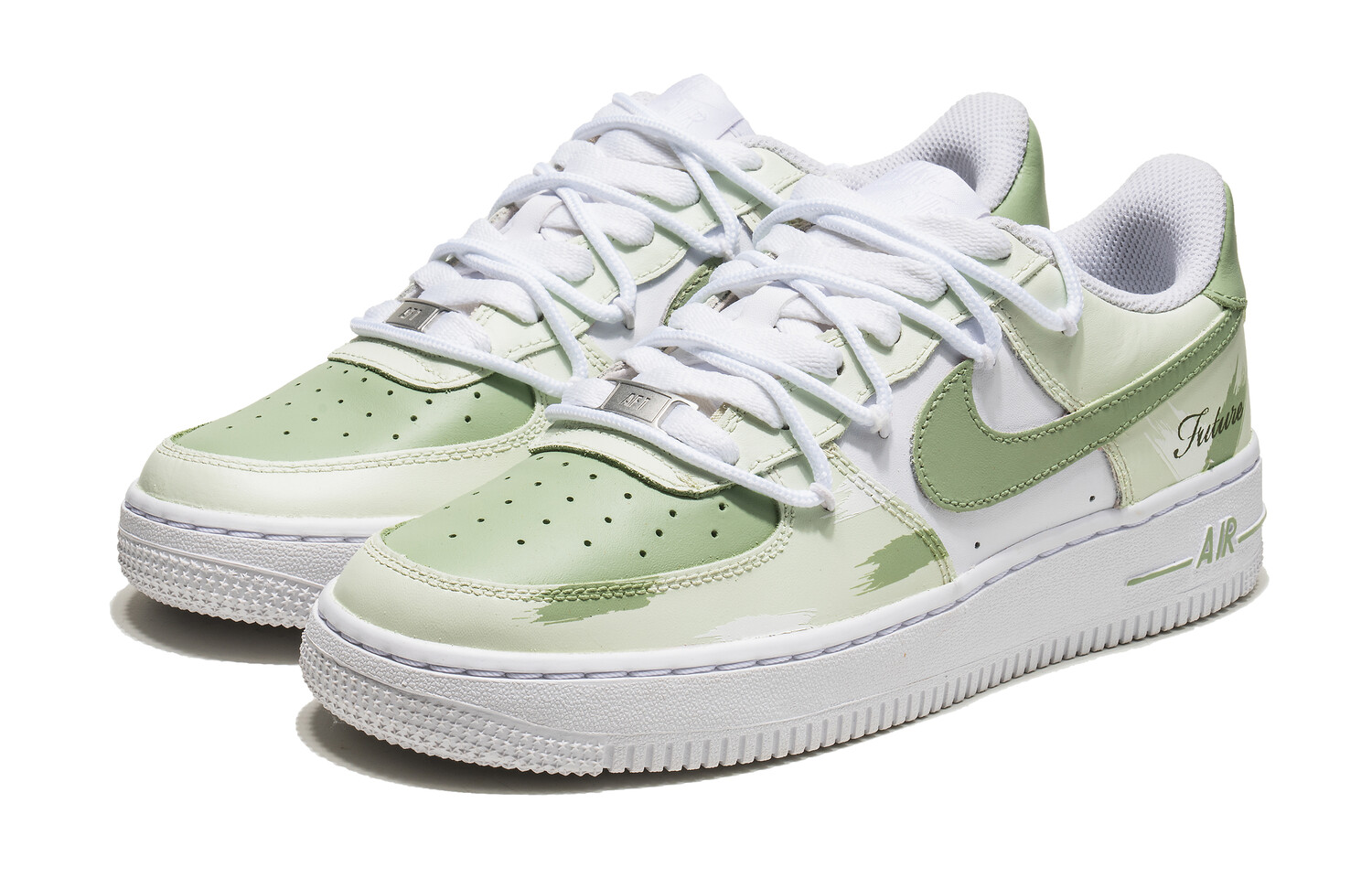 

Кроссовки Nike Air Force 1 Skateboarding Shoes Women's Low-top White, зеленый