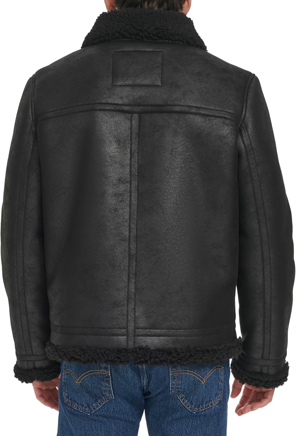 Мужская куртка-авиатор Levi's из искусственной овчины Rancher, Black Solid — фото 4