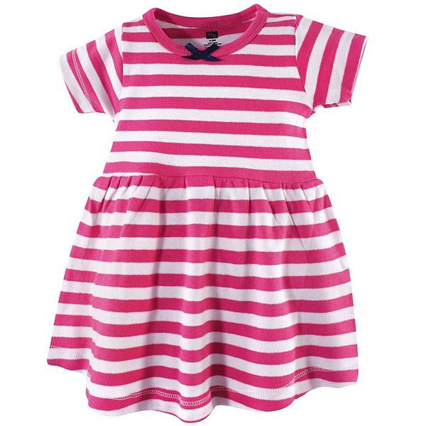 Платье для девочки Infant and toddler cotton с коротким рукавом, 2pk, bright flamingo, 3-6 months Hudson Baby — фото 2