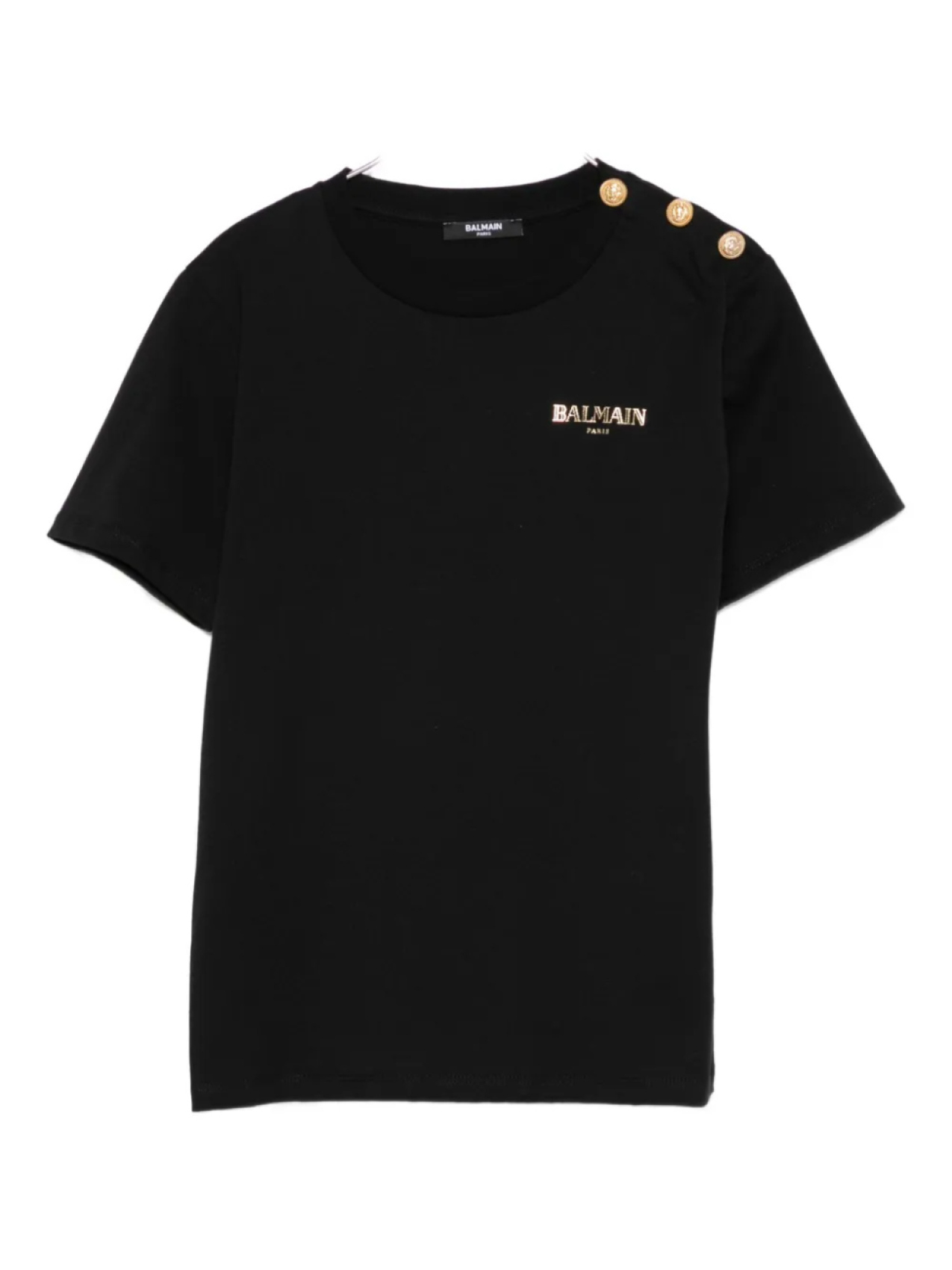

Футболка с логотипом Balmain Kids, украшенная пуговицами, черный