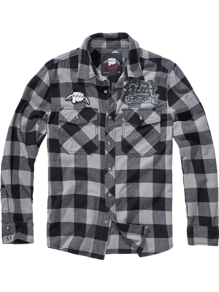 

Рубашка Ozzy Checkshirt Long Sleeve Brandit, черный
