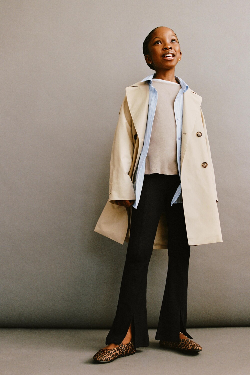 

Расклешенные леггинсы в рубчик ZARA, черный