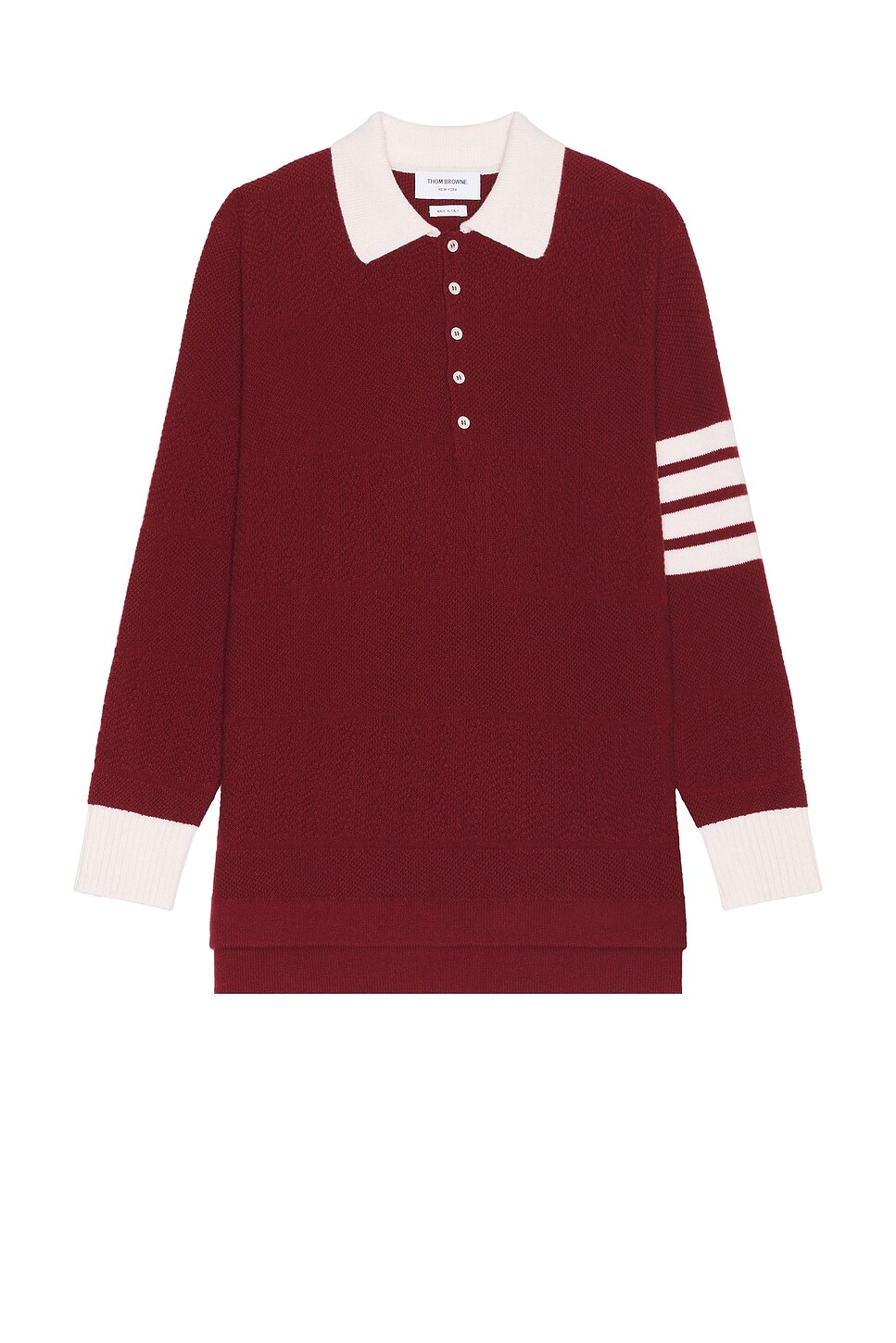 

Поло в полоску для регби Thom Browne, цвет Burgundy