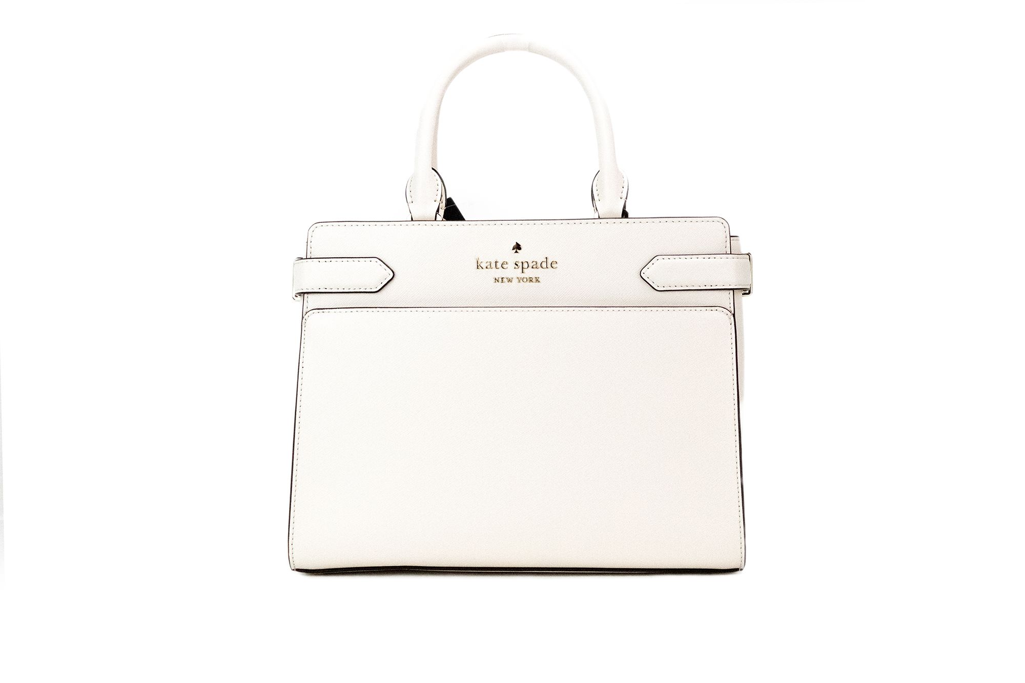 

Сумка-портфель Staci Parchment Medium из сафьяновой кожи через плечо Kate Spade