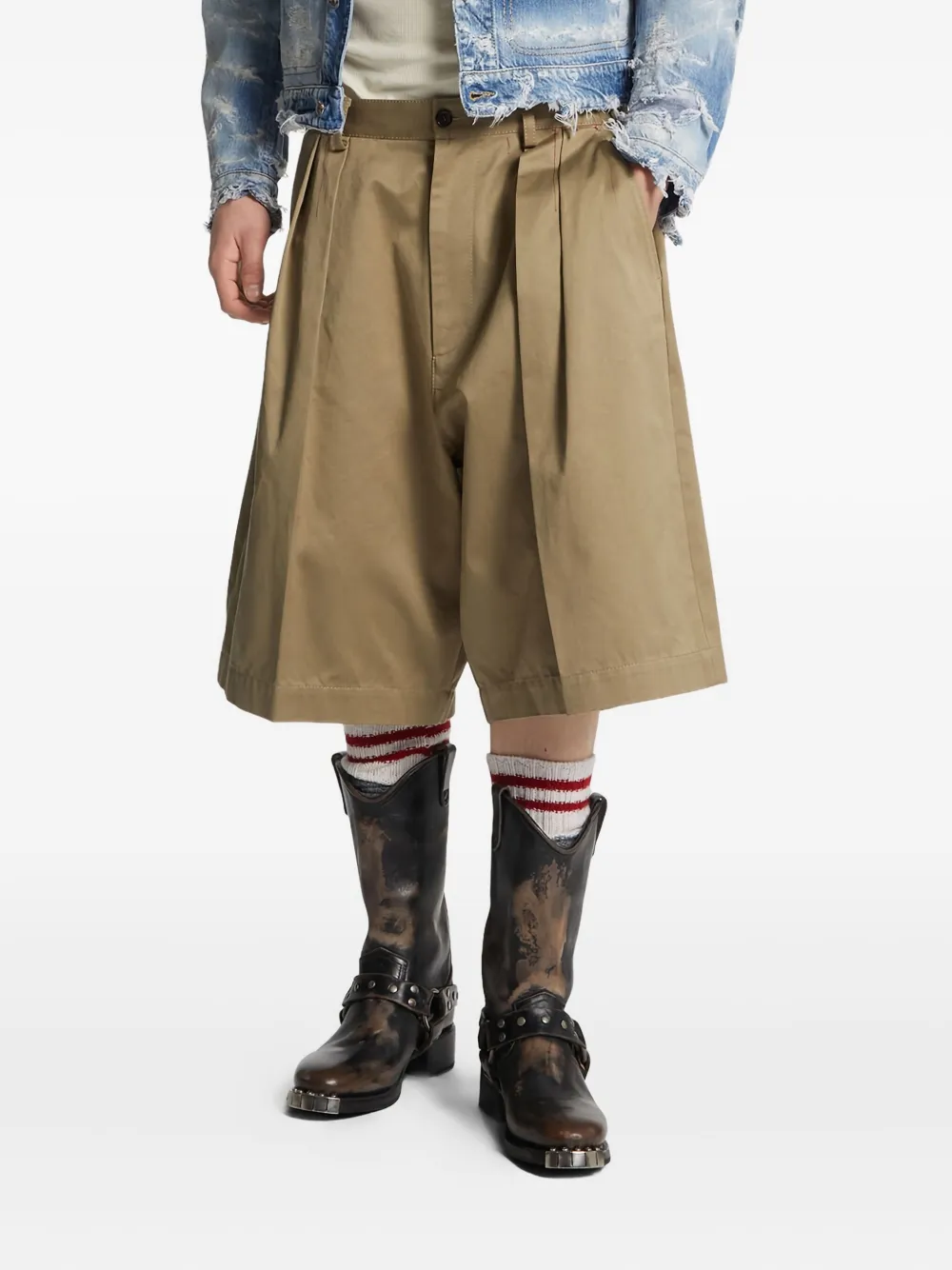 

Шикарные плиссированные шорты из хлопка DSQUARED2, коричневый