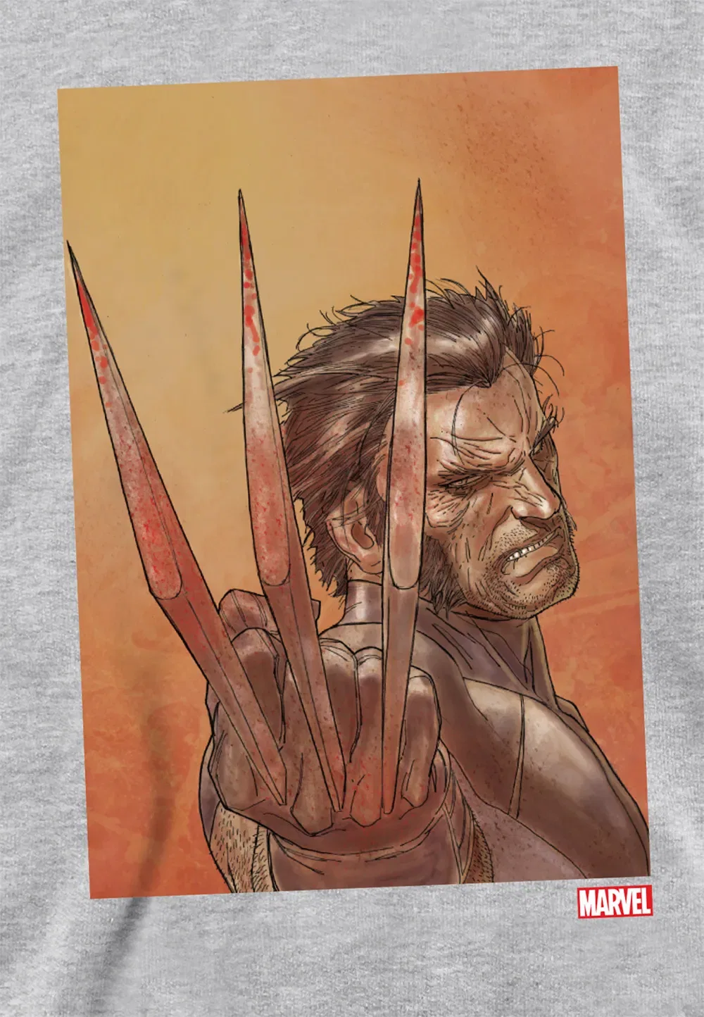 Детская худи Marvel X-Men Wolverine Ready, серый — фото 2