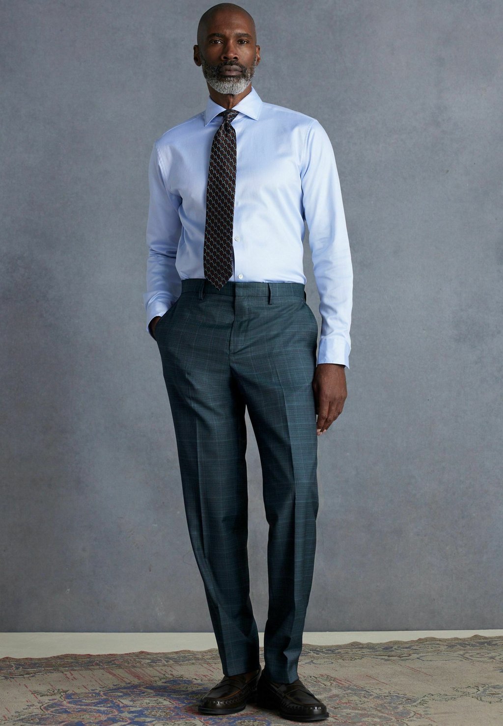 

Брюки SIGNATURE ZIGNONE TEXTURED CHECK REGULAR FIT Next, синий