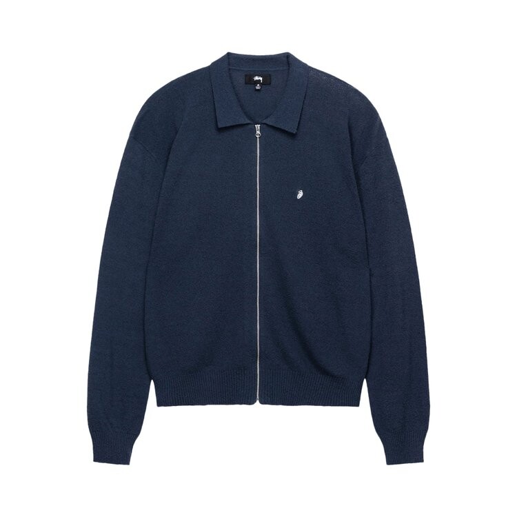 

Поло Stussy Light Weight Long-Sleeve Zip 'Navy', синий