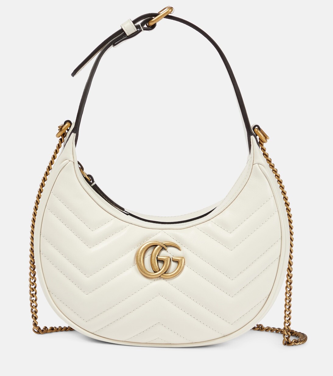

Кожаная сумка через плечо GG Marmont Mini Gucci, белый