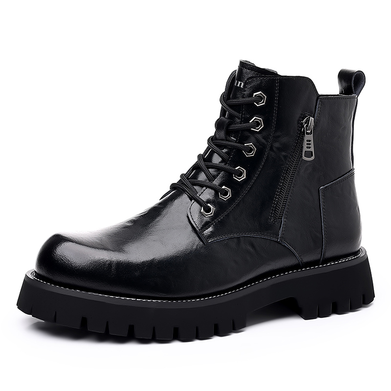 

Jinho Мужские ботинки Martin с черной флисовой подкладкой, цвет Black Fleece-Lined
