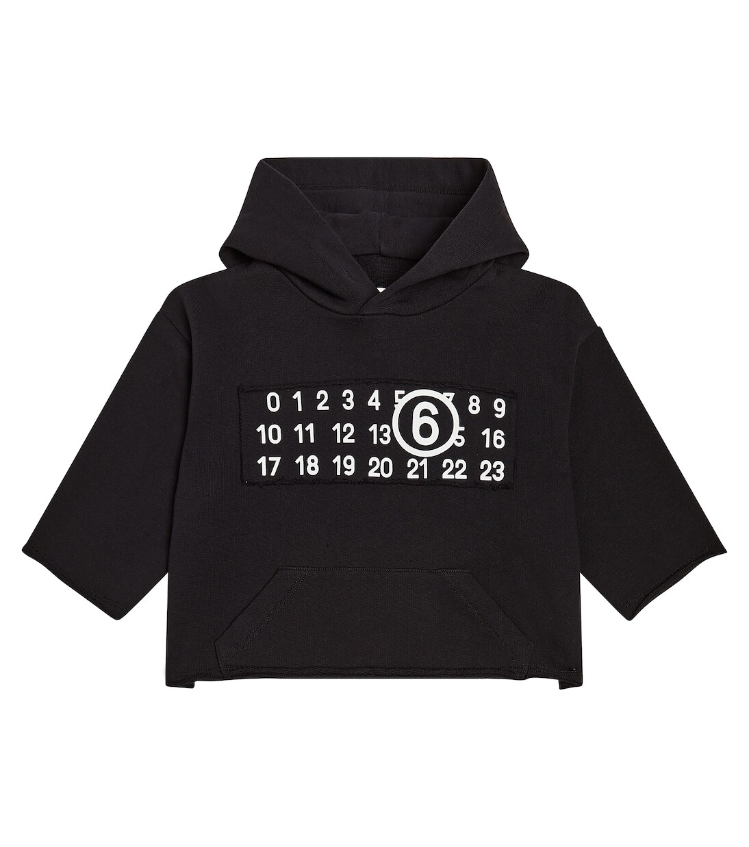 

Укороченное худи из хлопкового джерси Mm6 Maison Margiela Kids, черный