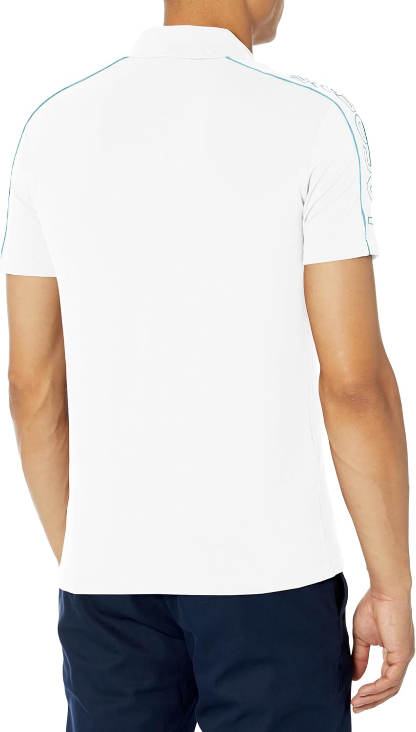 Lacoste мужская сезонная короткая рукав slim fit брендированная поло, White/Anse — фото 2