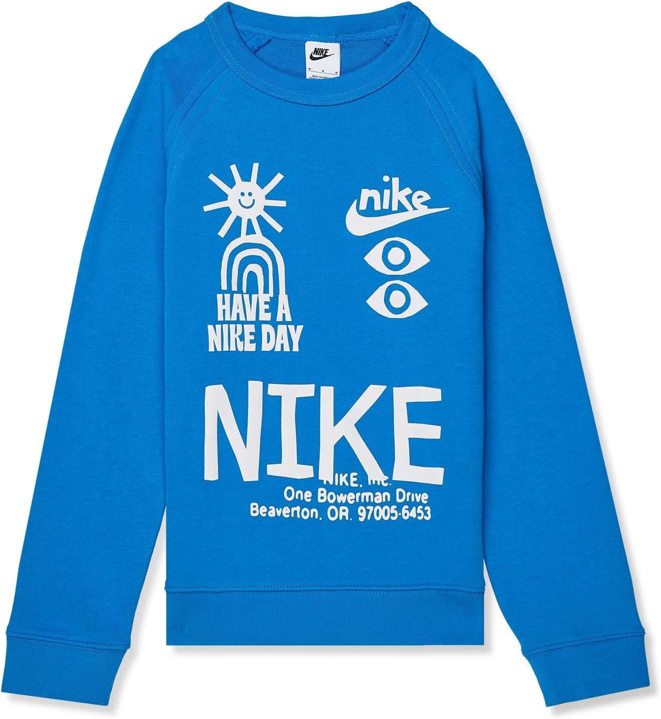 

Толстовка Nike NSW HBR French Terry Statement Crew, цвет Light Photo Blue/White