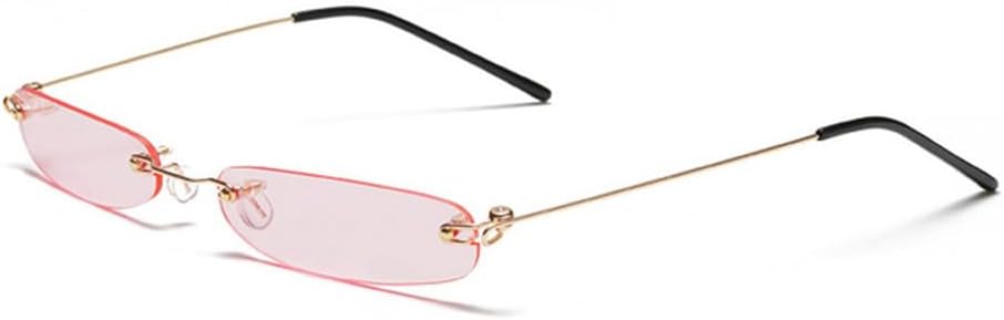 

Женские солнцезащитные очки в маленькой оправе, модные мужские солнцезащитные очки без оправы, женские прозрачные очки с защитой от УФ-излучения UV400 HHZZYVY, Gold-pink