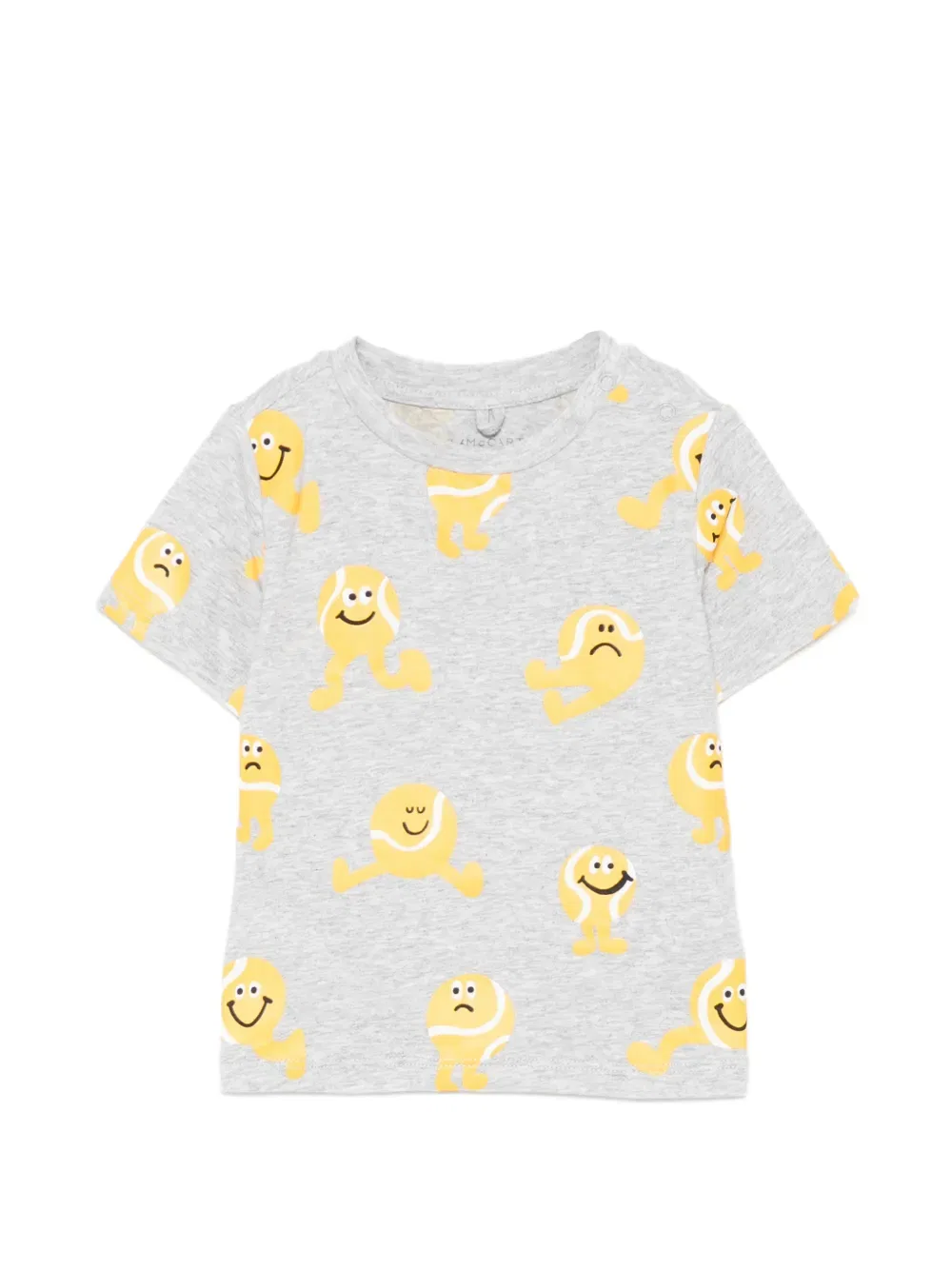 Футболка с теннисным принтом Stella Mccartney Kids, серый