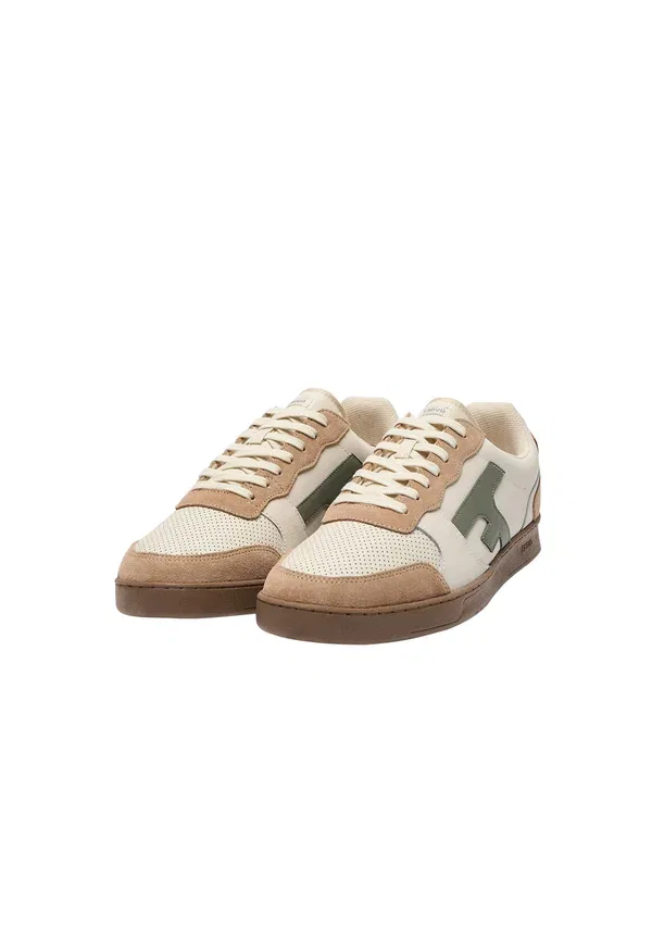 Кроссовки низкие Faguo 49 trainers, замша экрю и хаки — фото 2