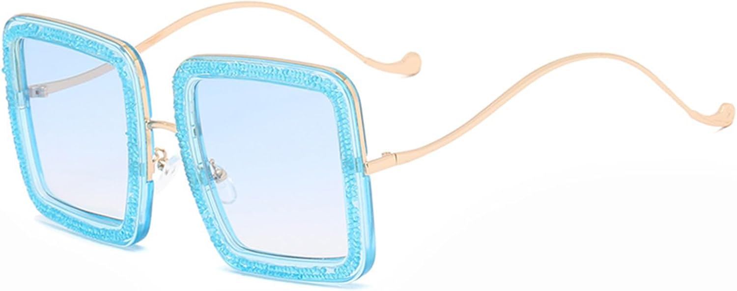 

Солнцезащитные очки Helena Diamond Shiny Crystal для женщин, квадратной формы, яркие, роскошные, большие, в стиле панк, хип-хоп, с защитой от УФ-излучения UV400, размер S68, C5