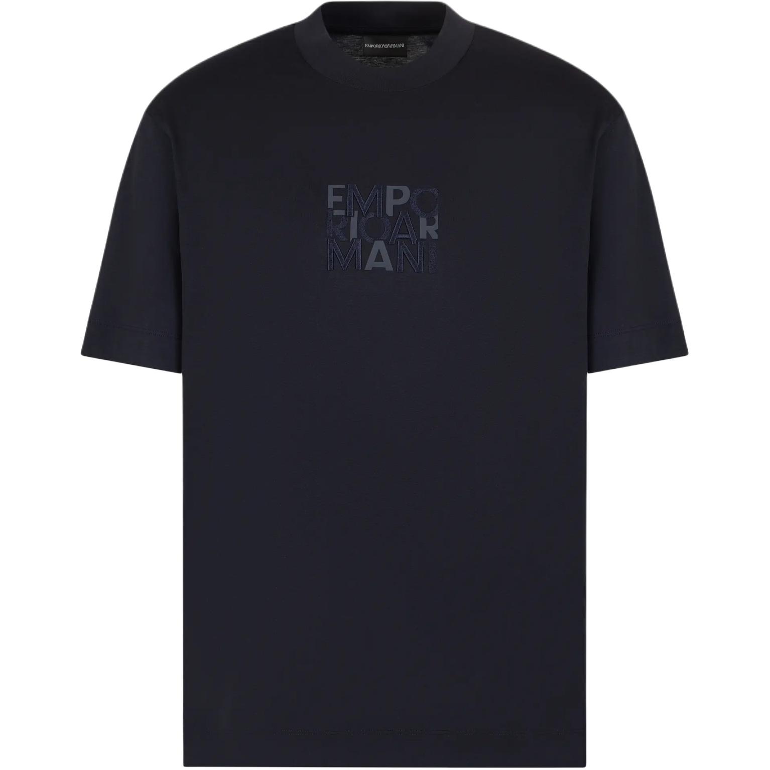 

Футболка с вышитым логотипом EMPORIO ARMANI, синий
