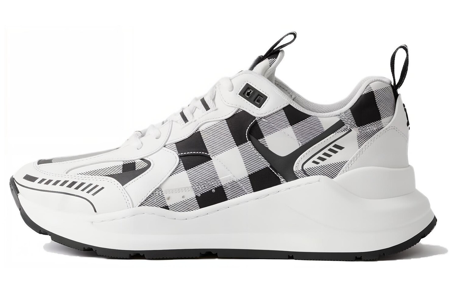 

Кроссовки кожаные Burberry клетчатые, черный / белый